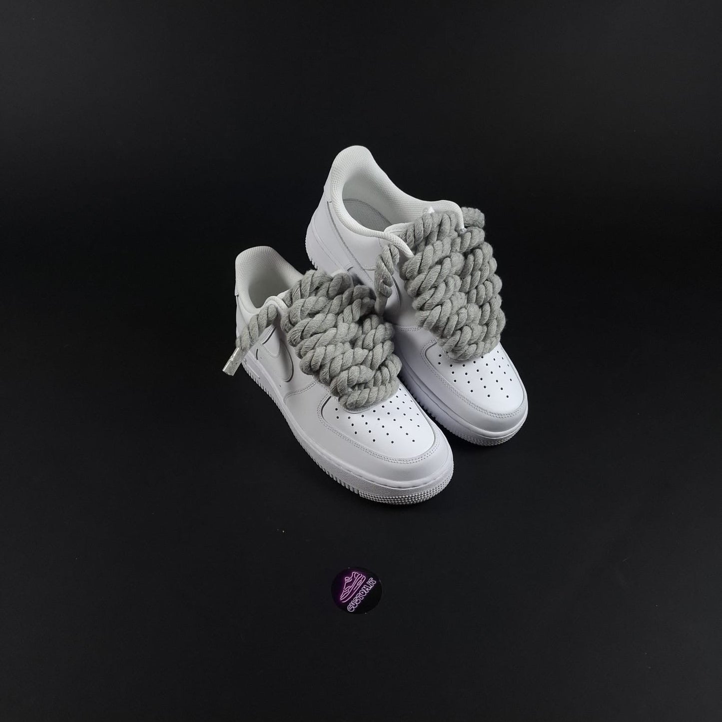 White AF1 x Rope Laces/Shadow