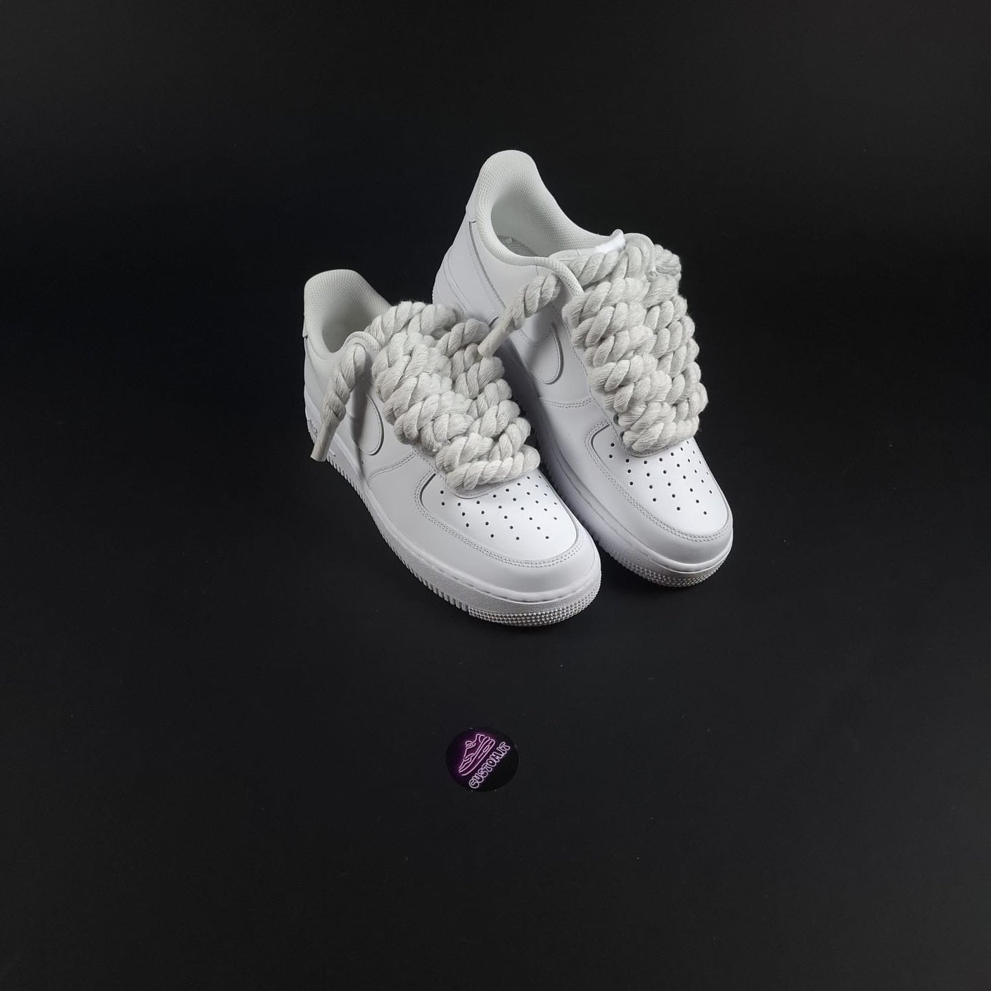 White AF1 x Rope Laces/Snow