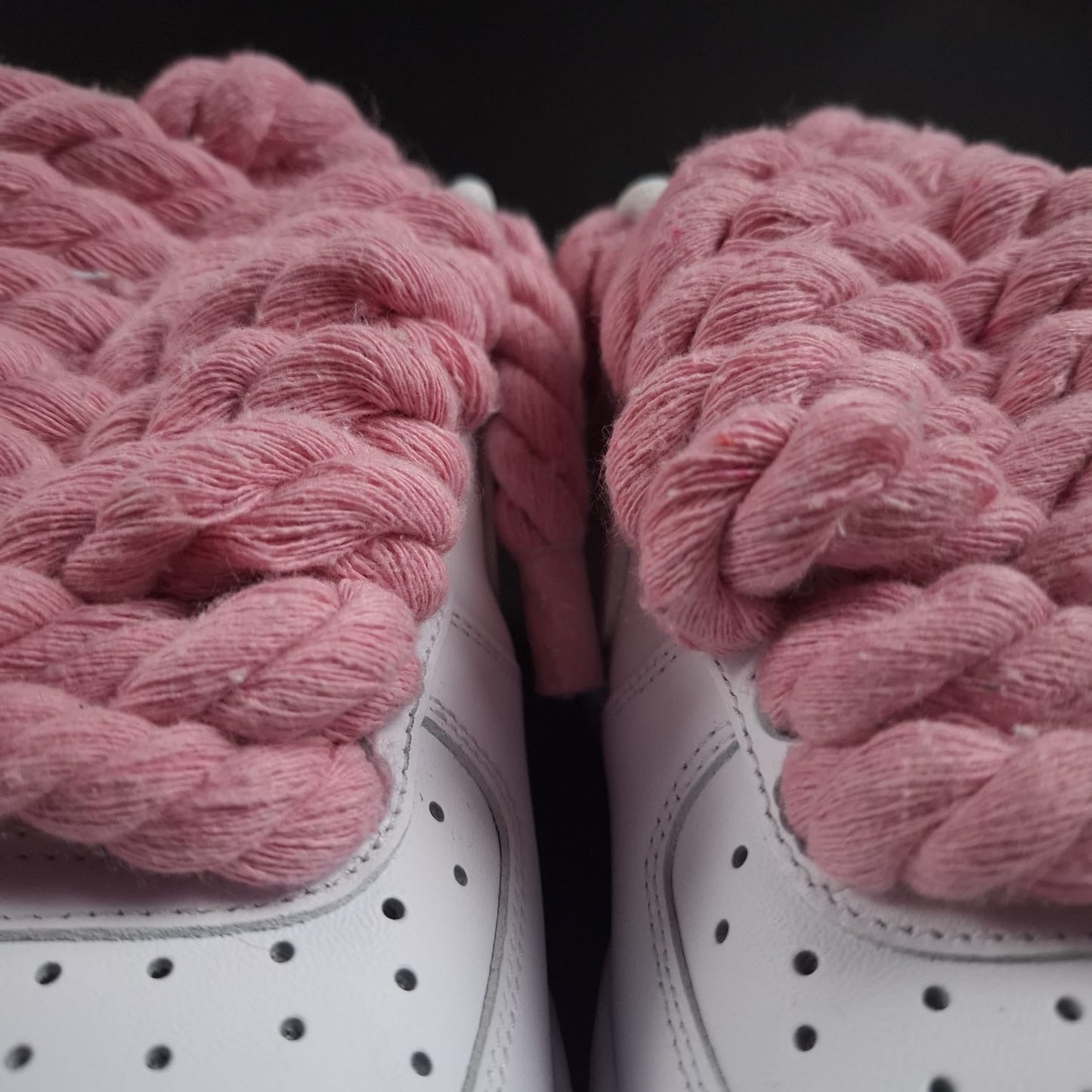 White AF1 x Rope Laces/Rosa