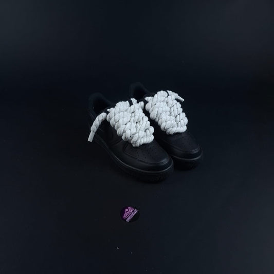 Black AF1 x Rope Laces/Snow