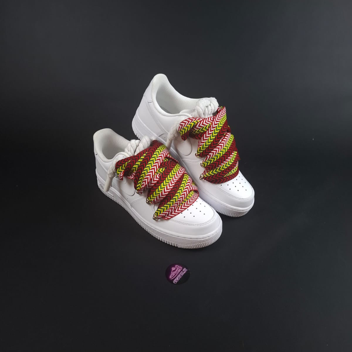 White Rope Laces AF1 x Fire Pop Bands