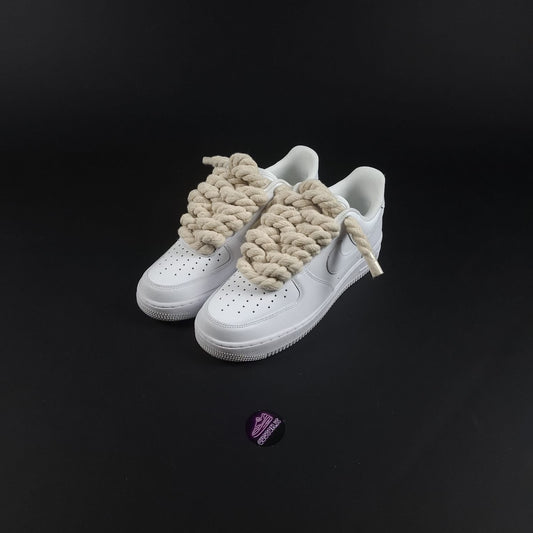 White AF1 x Rope Laces/Sand