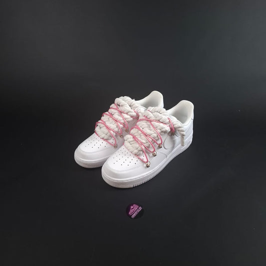 White Rope Laces AF1 x Spark Blush